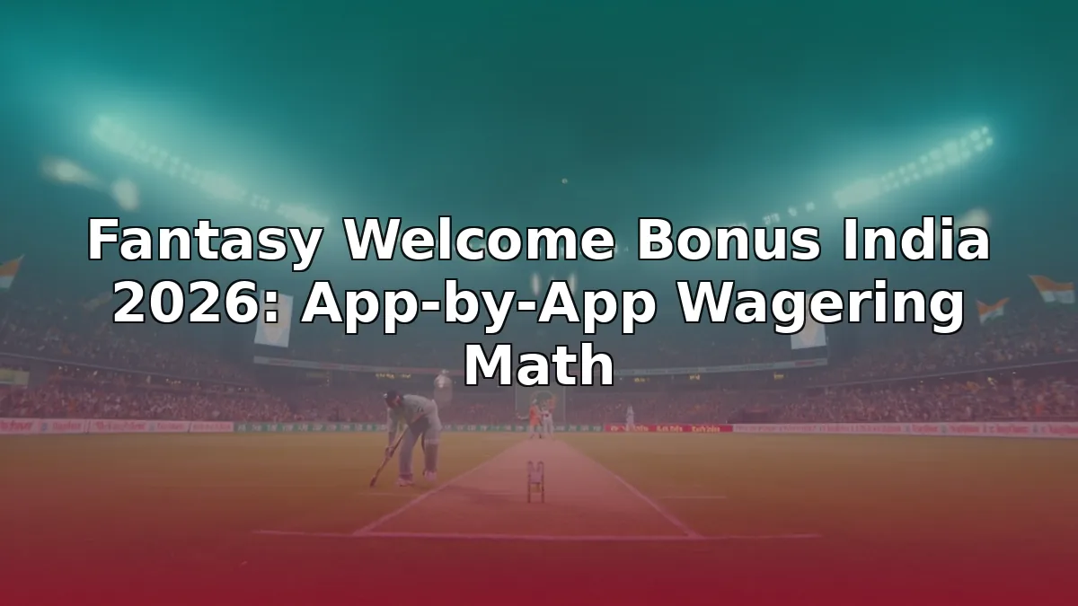 Fantasy cricket welcome bonus comparison India 2026 app-by-app banner visual